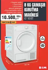 KEYSMART 8 KG ÇAMAŞIR KURUTMA MAKİNESİ KEY 80 KRT